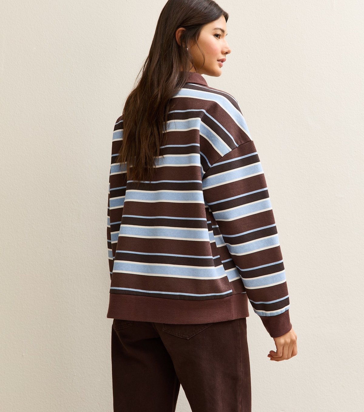 New Look Women's Brown Striped Rugby Sweatshirt New Look - 4
