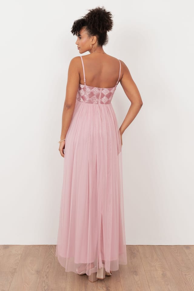 Maya Deluxe Maya Deluxe Women's Embellished Cami Maxi Dress in Light Pink - 2