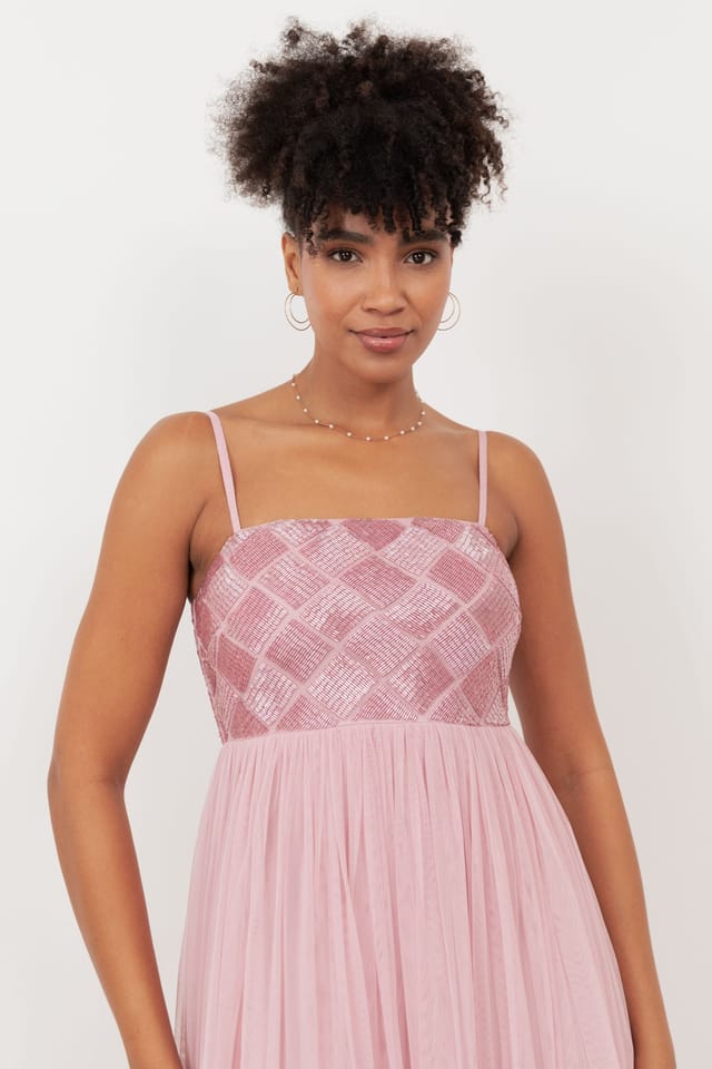 Maya Deluxe Maya Deluxe Women's Embellished Cami Maxi Dress in Light Pink - 3