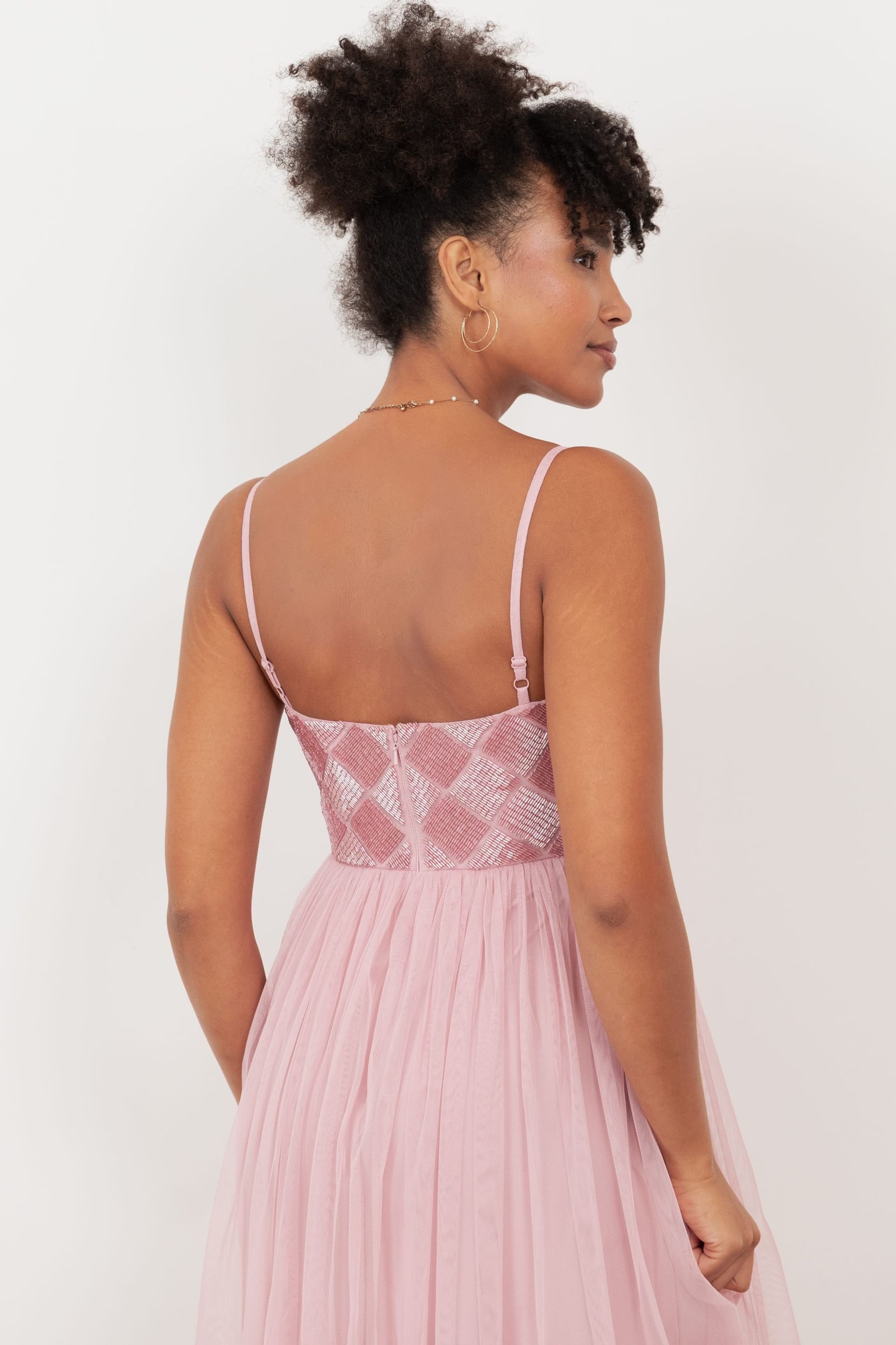 Maya Deluxe Maya Deluxe Women's Embellished Cami Maxi Dress in Light Pink - 4