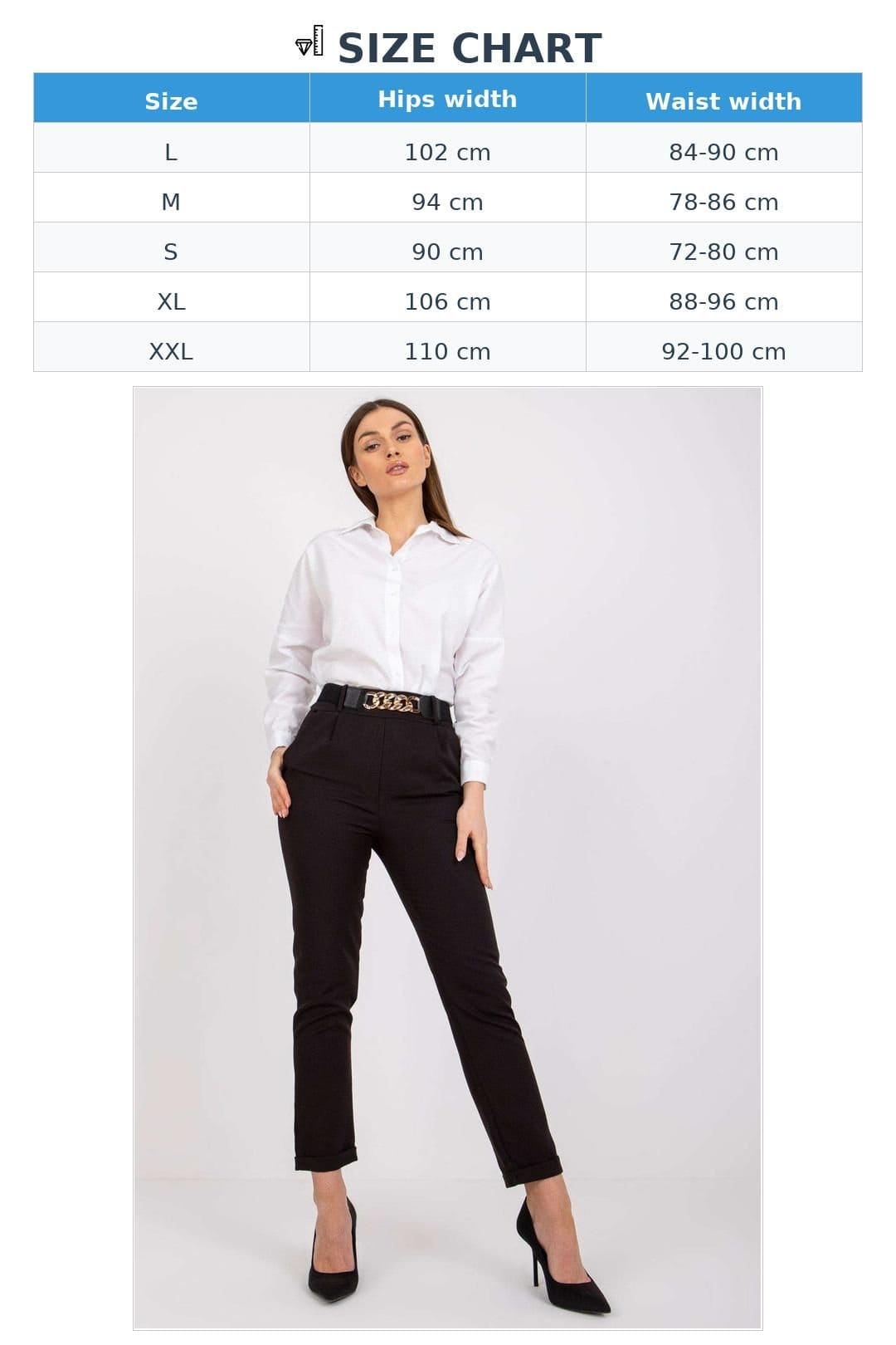 Love Lace Love Lace Women's High Rise Elastic Waist Belted Trousers in Black - 4