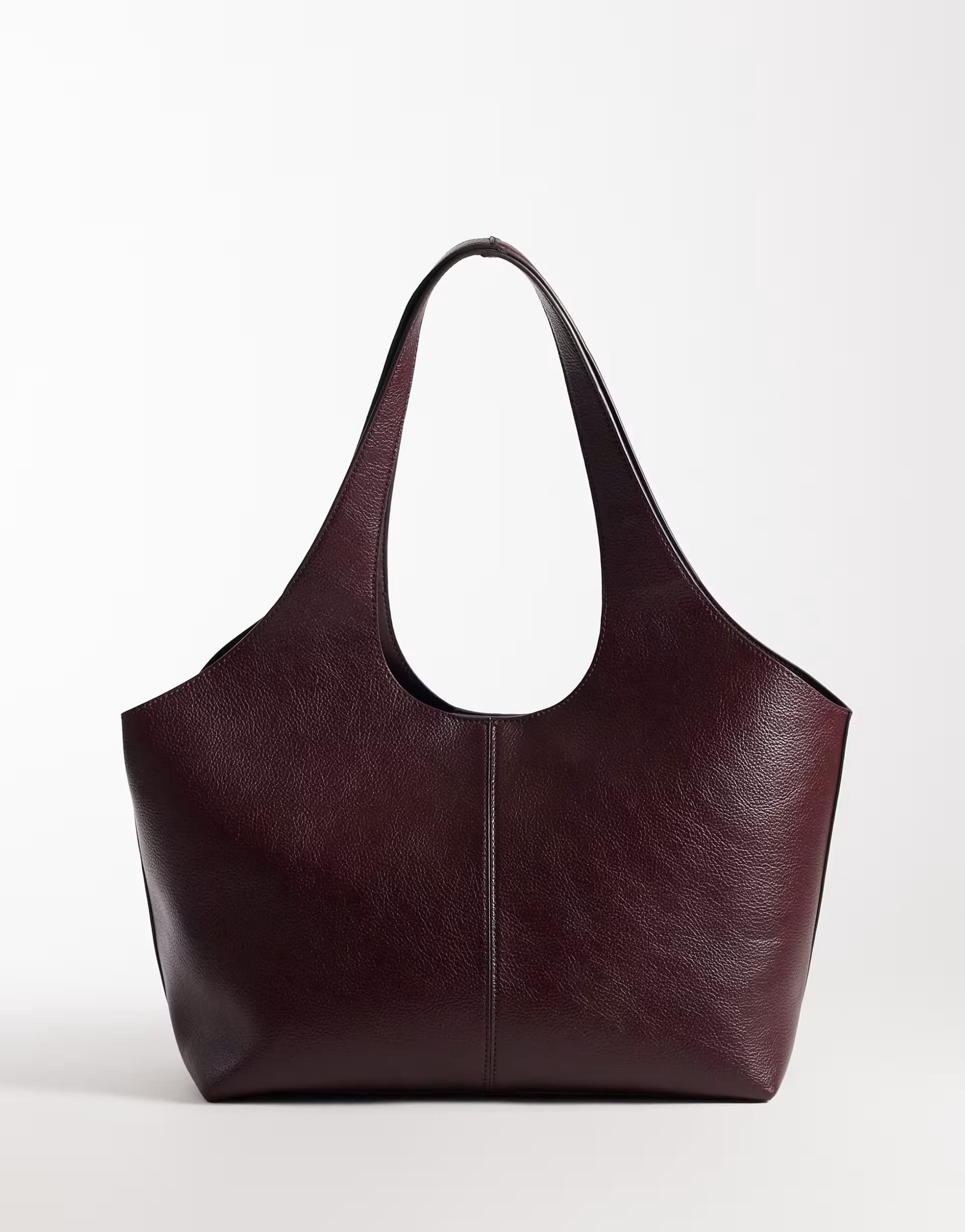 ASOS Mango minimal faux leather tote bag in cherry red