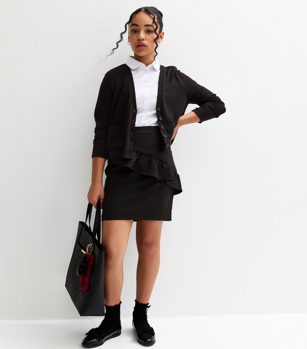 New Look Girls' Black Knit School Cardigan New Look - 3