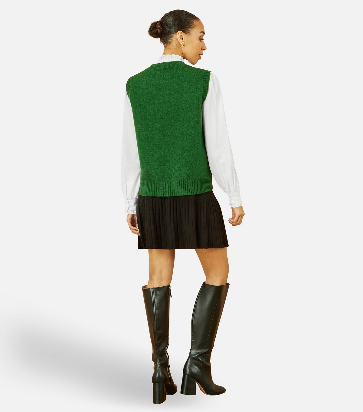 Yumi Women's Green Contrast Floral Sleeveless Jumper Yumi New Look - 4