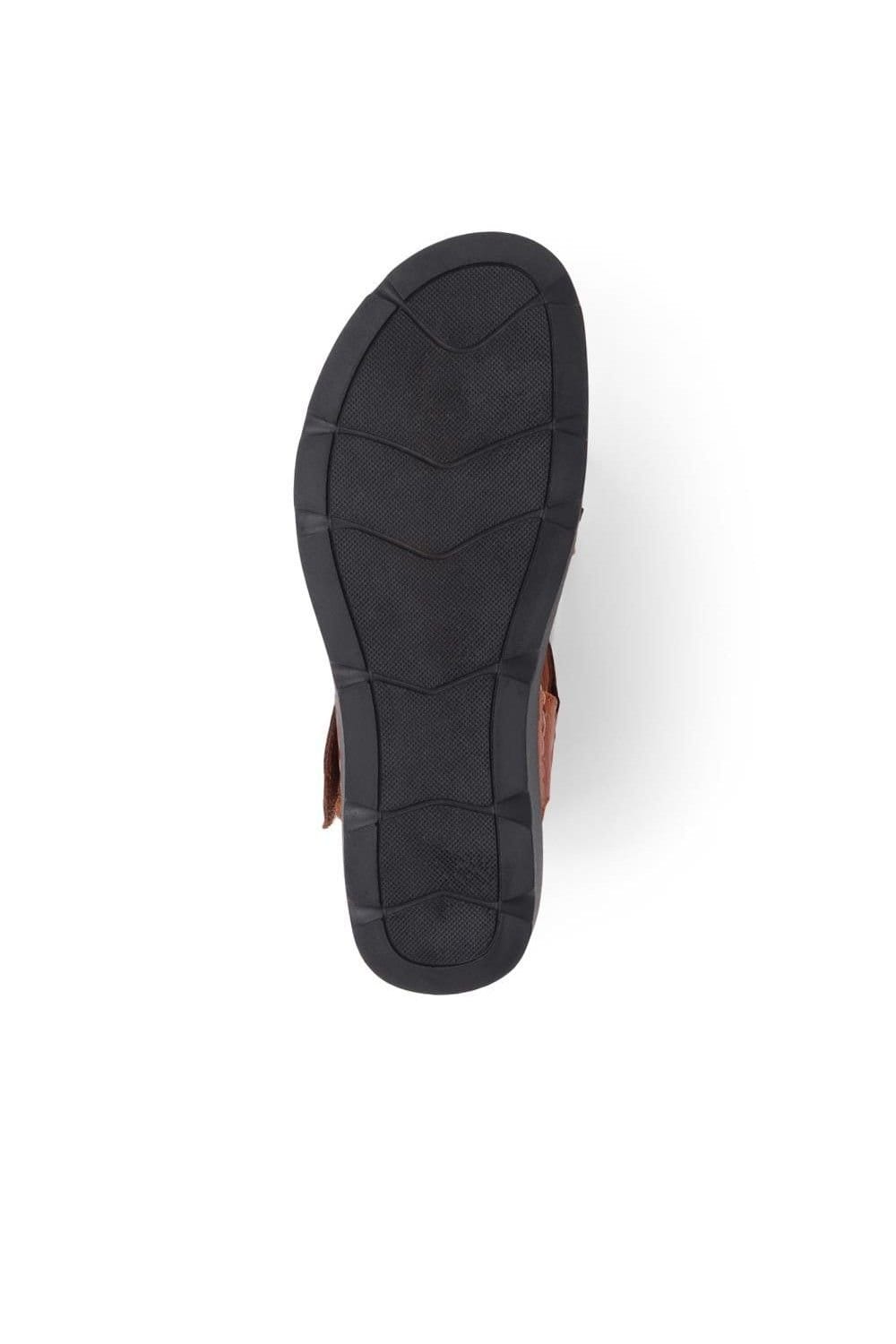 Pavers Pavers Women's Adjustable Fasten Leather Sandals in Tan - 4