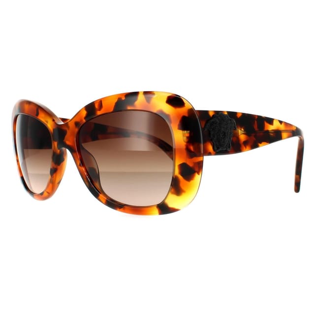 Versace Versace Women's Rectangle Light Havana Brown Gradient Sunglasses - 2