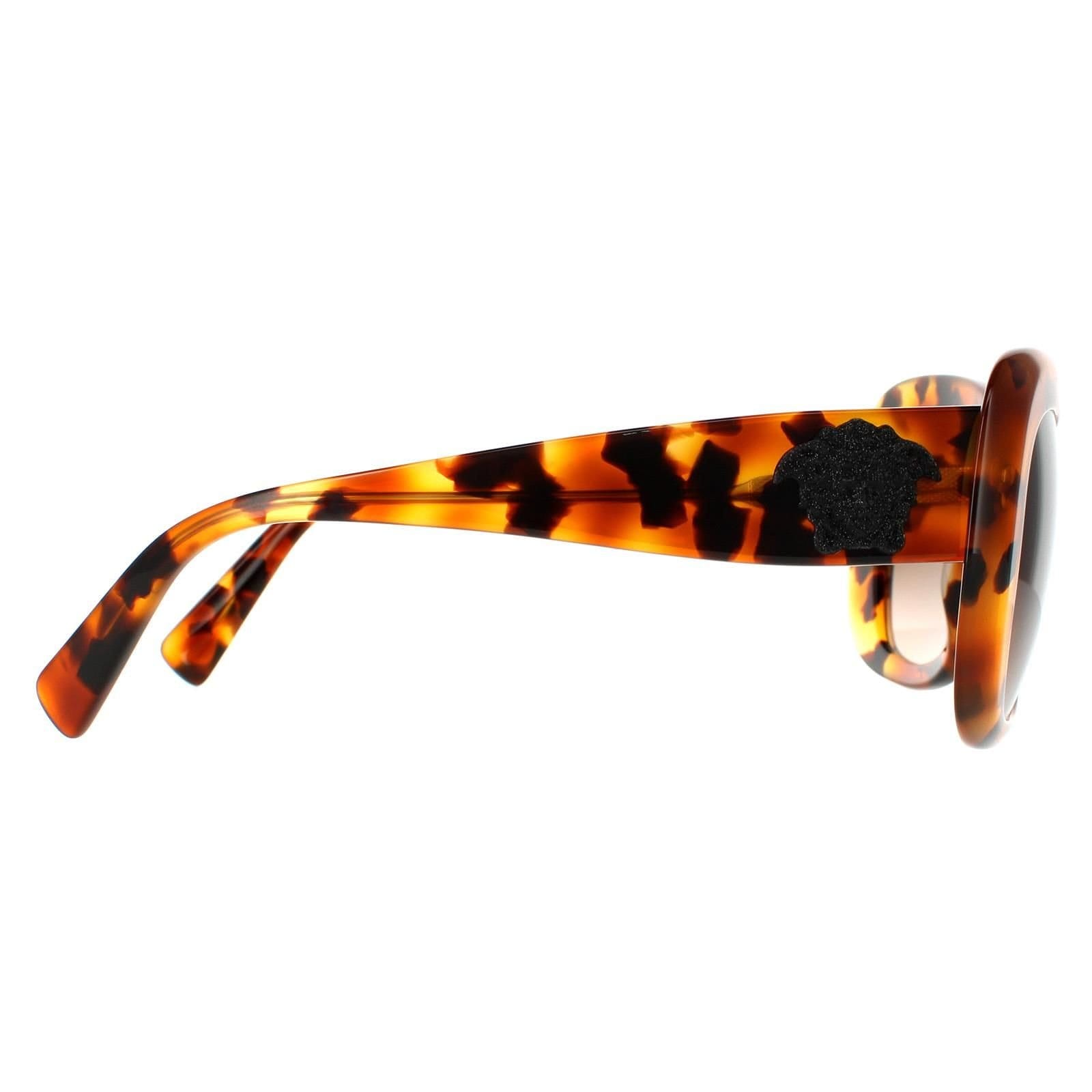 Versace Versace Women's Rectangle Light Havana Brown Gradient Sunglasses - 4