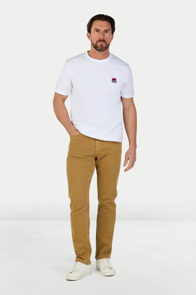 raging bull Raging Bull Men's Coloured Denim Stretch Trouser in Natural - 3
