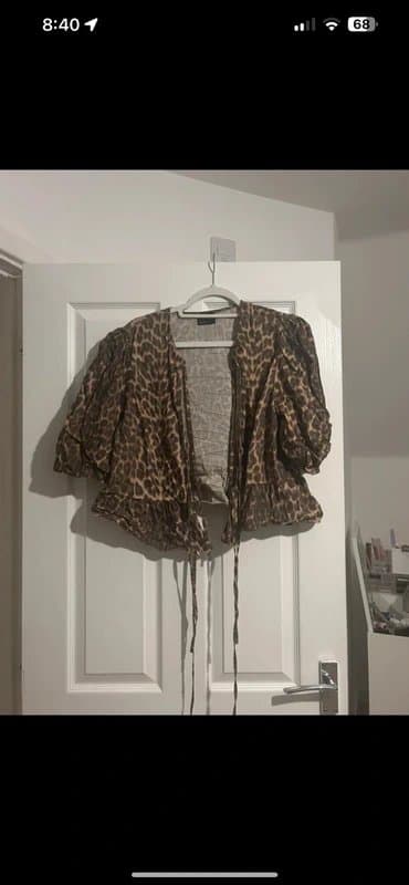 ASOS ASOS leopard print tie up blouse