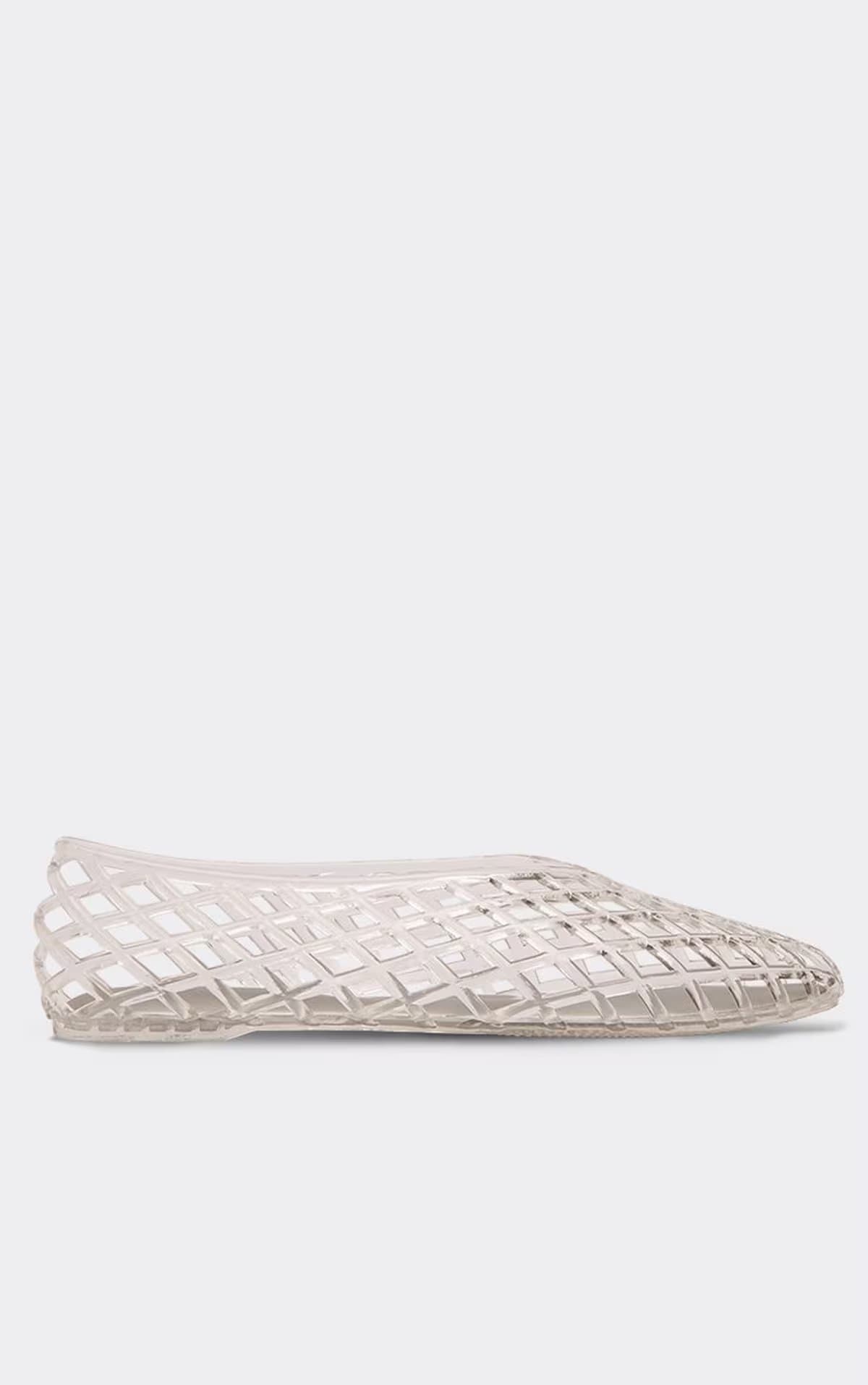 EGO Neeya Flat Ballet Pump In Clear Plastic, Women's Size UK 5
