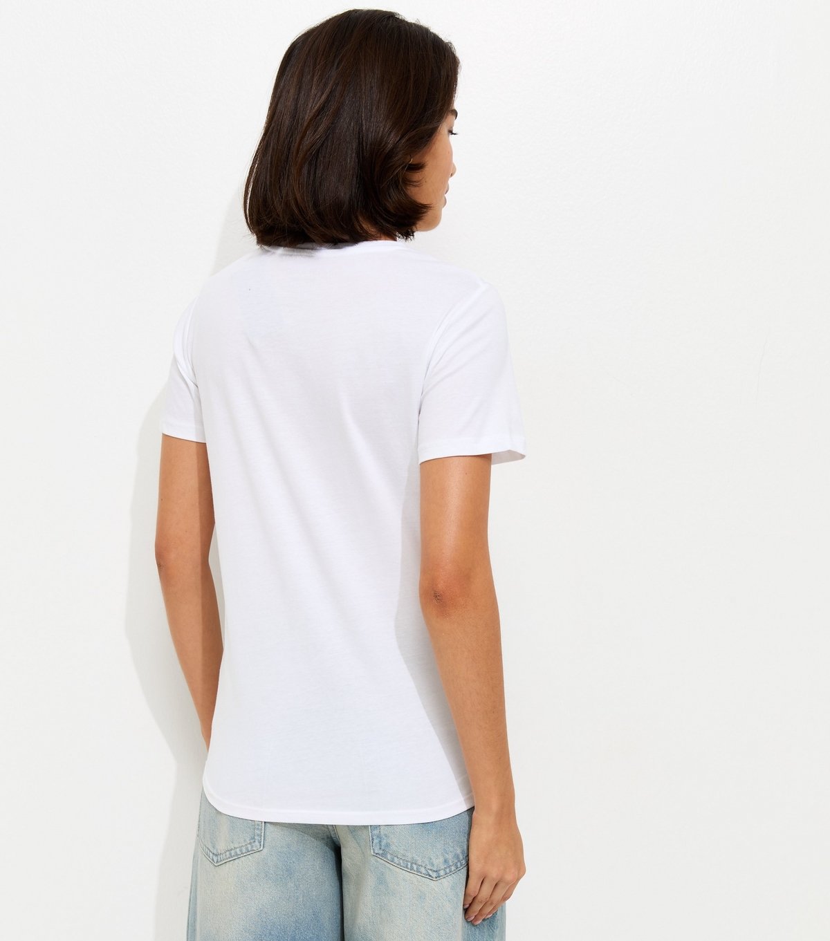 New Look Women's White Metallic Foil Flower Relaxed T-Shirt New Look - 4