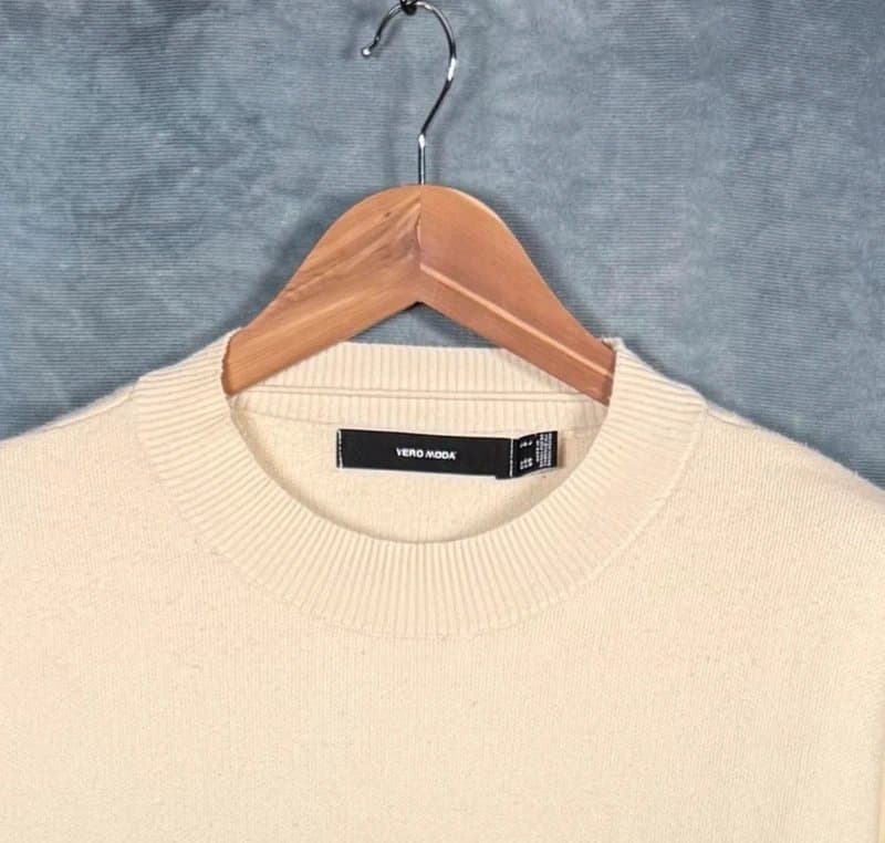 Vero Moda Vero Moda Women’s Birch Striped Knitted Jumper Cream Black Relaxed Spring UK Size 16-18 Large