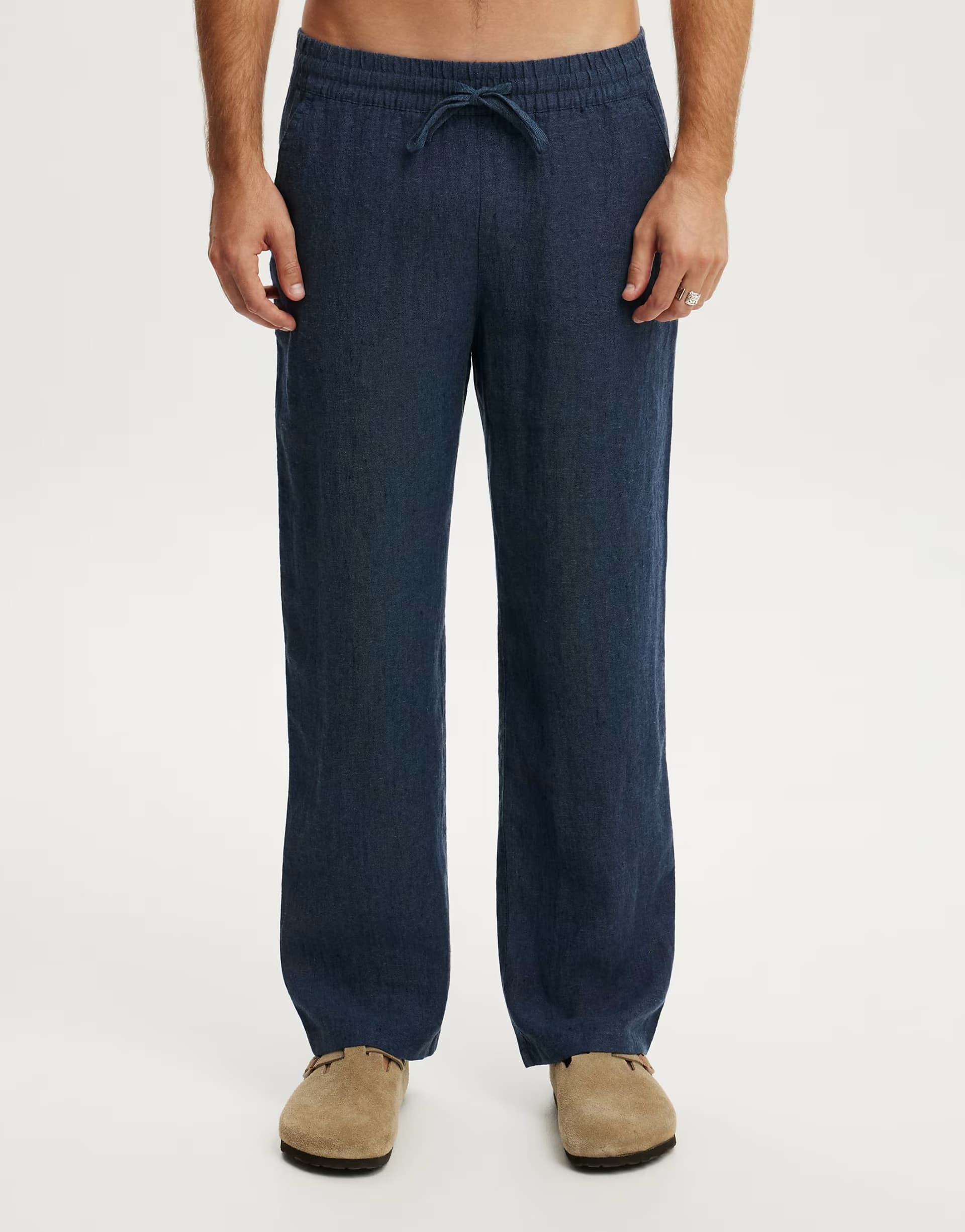 ASOS Cotton On Baggy linen pant in navy