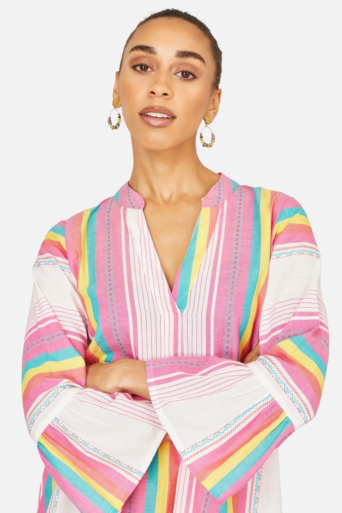 Yumi Yumi Women's Cotton Printed Tunic in Natural White - 4