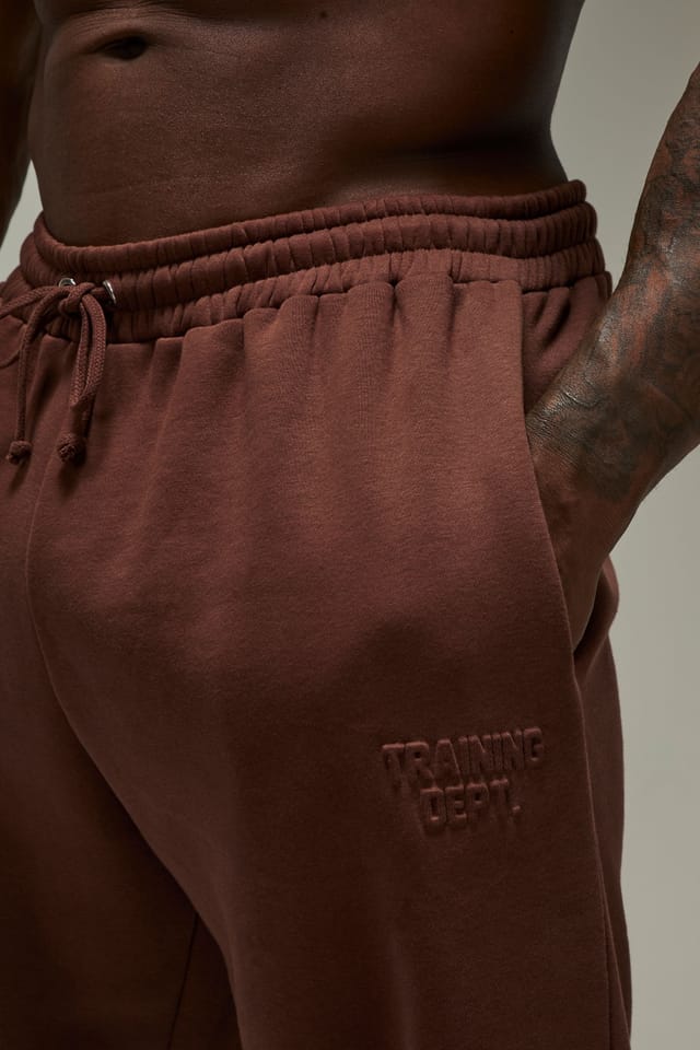 Training Dept. Training Dept. Men's Training Dept Oversized Embossed Joggers in Chocolate - 2