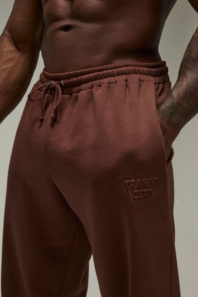 Training Dept. Training Dept. Men's Training Dept Oversized Embossed Joggers in Chocolate - 3