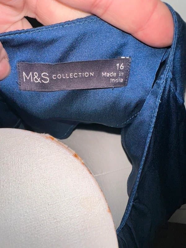 M&S Collection M&S size 16 blue satin long sleeved blouse