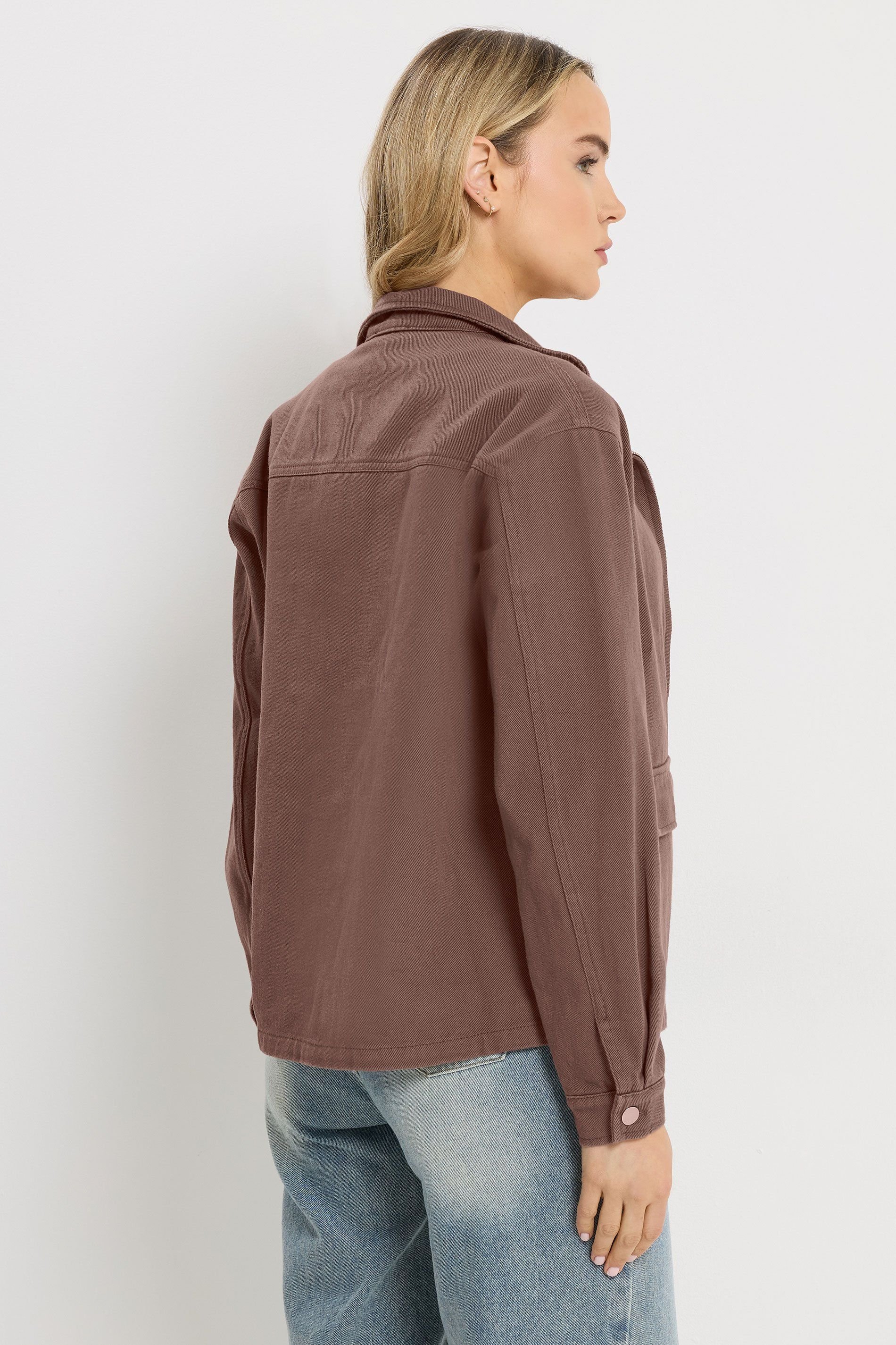 Long Tall Sally Long Tall Sally Women's Tall Funnel Neck Jacket in Chocolate - 3