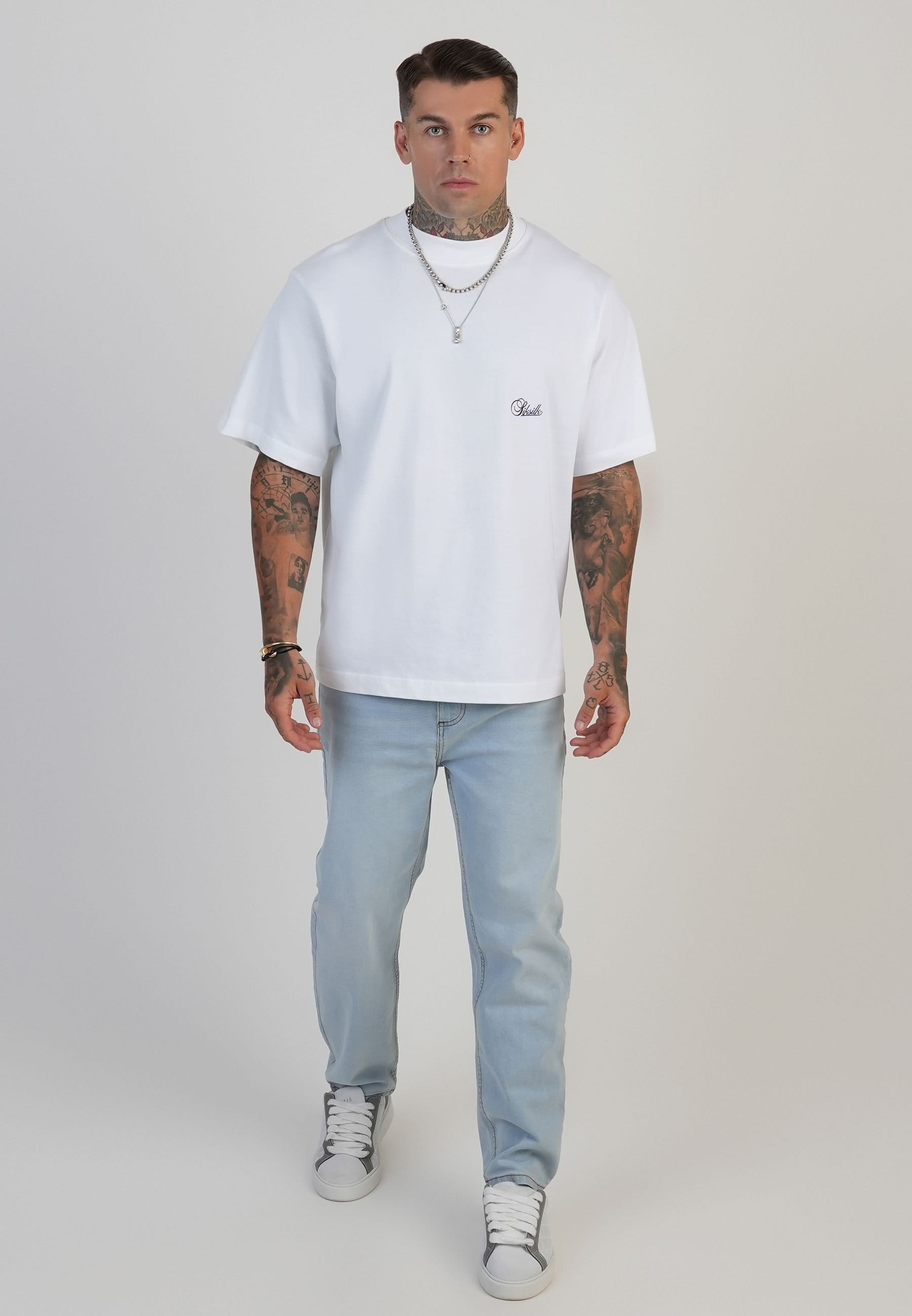 SikSilk SikSilk Men's Tapered Fit Jeans in Light Blue - 4