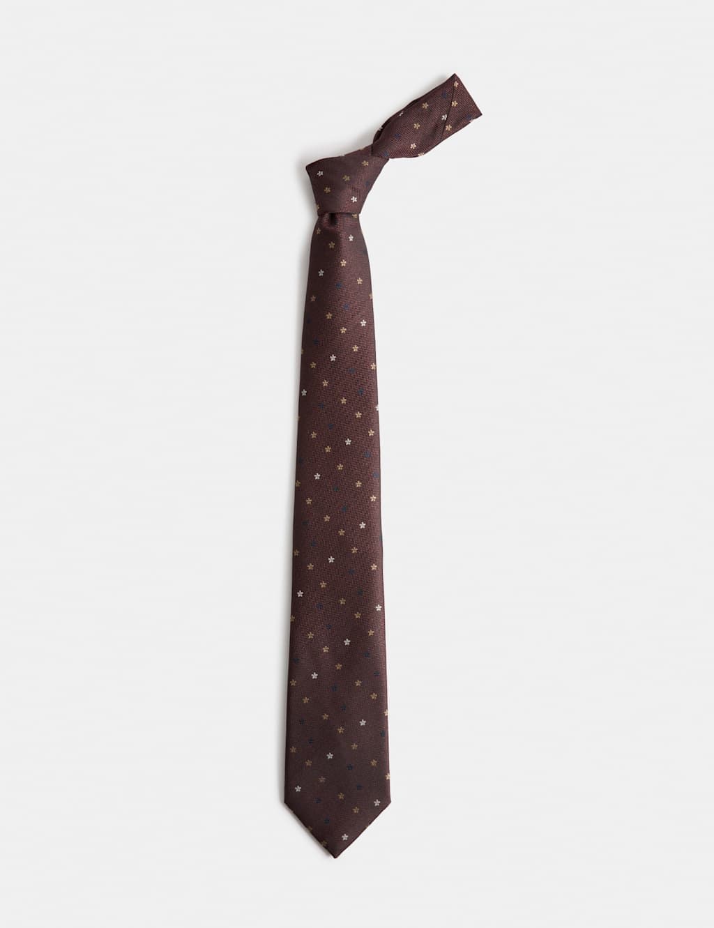 Marks & Spencer M&S Ditsy Floral Tie Burgundy