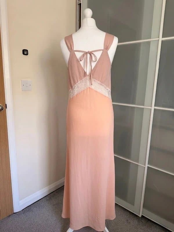 ASOS Asos Design Tall gathered bust lace insert midi dress UK: 12