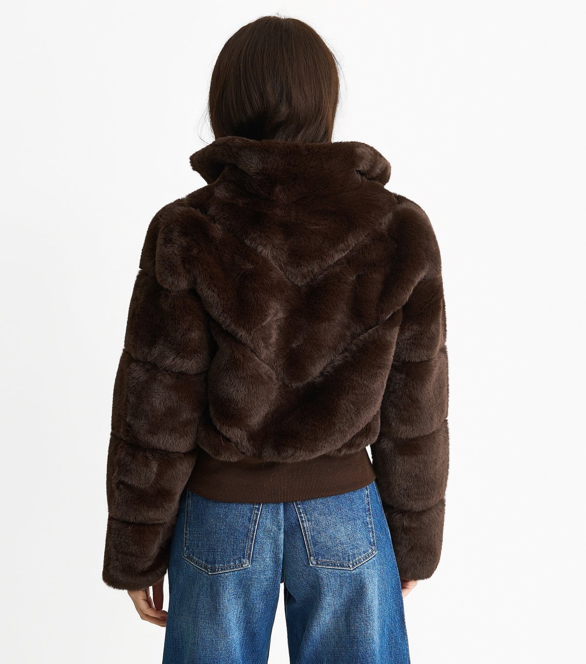 Gini London Women's Dark Brown Faux Fur Jacket Gini London New Look - 4