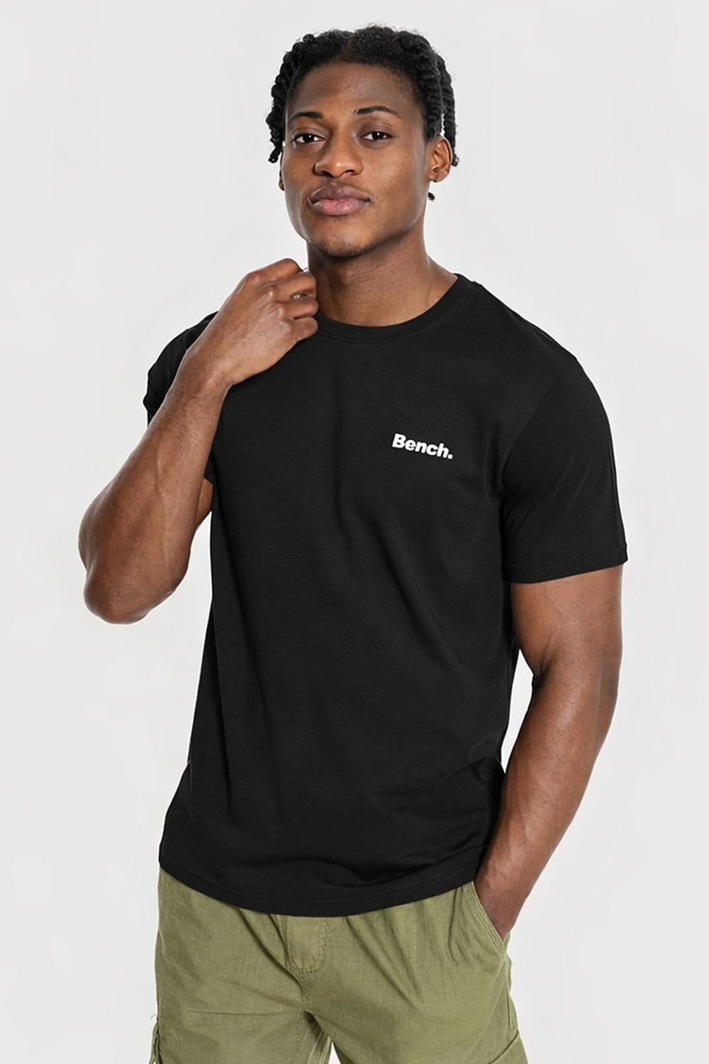 Bench Bench Men's 100% Cotton Logo Soft Breathable Casual Everyday Wear Top in Black - 4