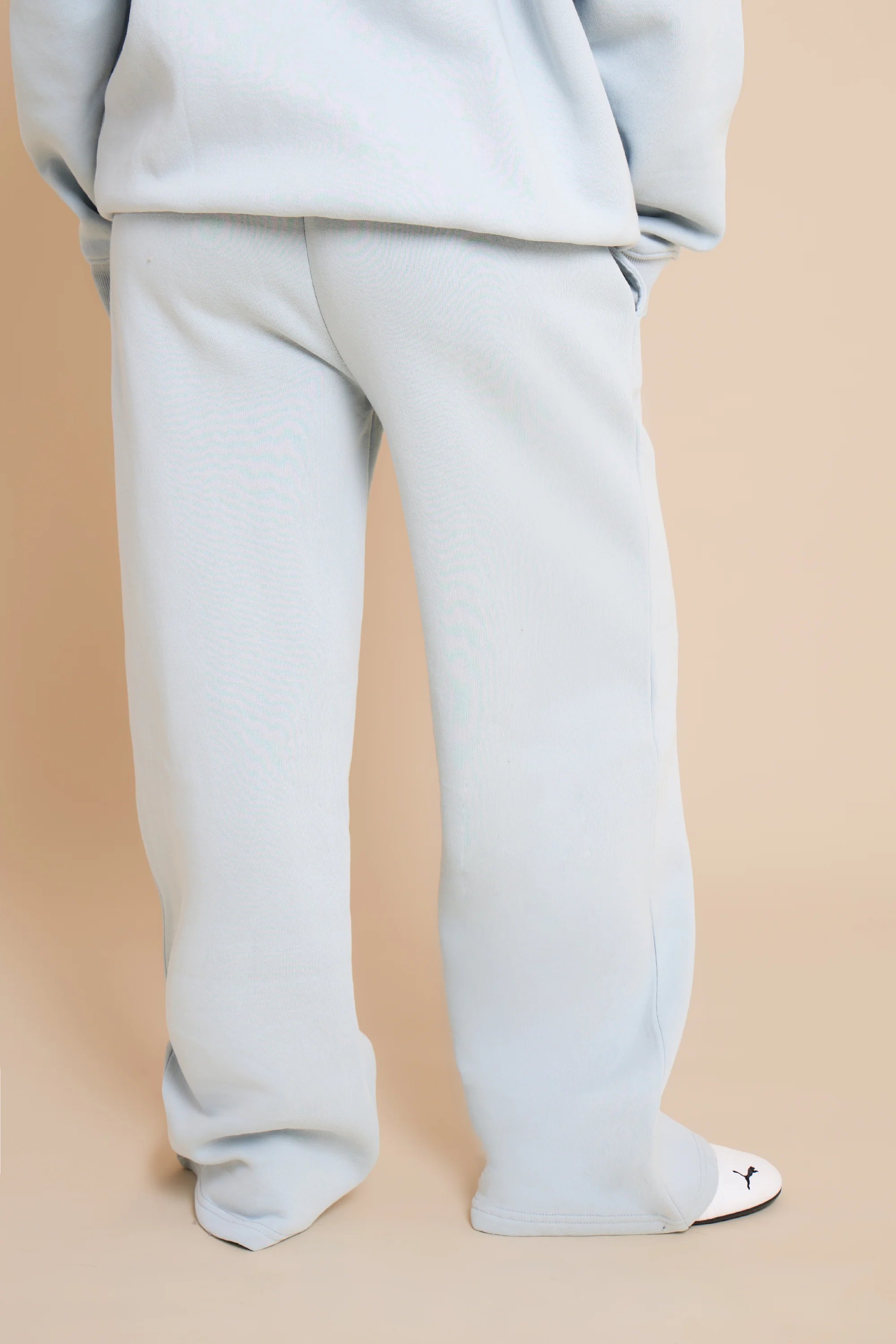 Kaiia Kaiia Embossed Bubble Logo Wide Leg Joggers Baby Blue - 4