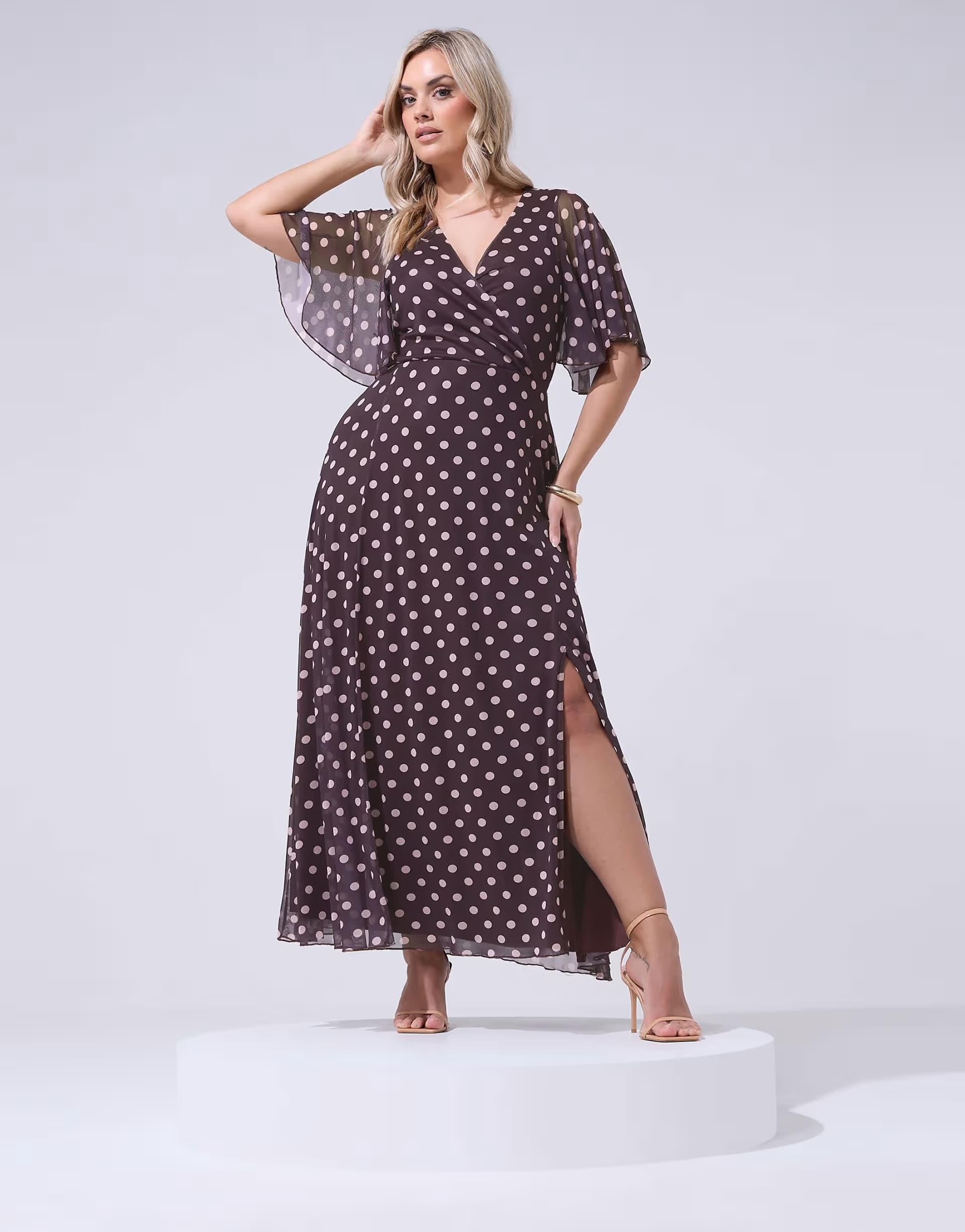 ASOS Yours Clothing Polka dot wrap dress in red