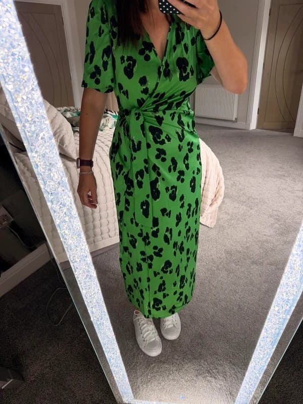 New Look Green animal print dress