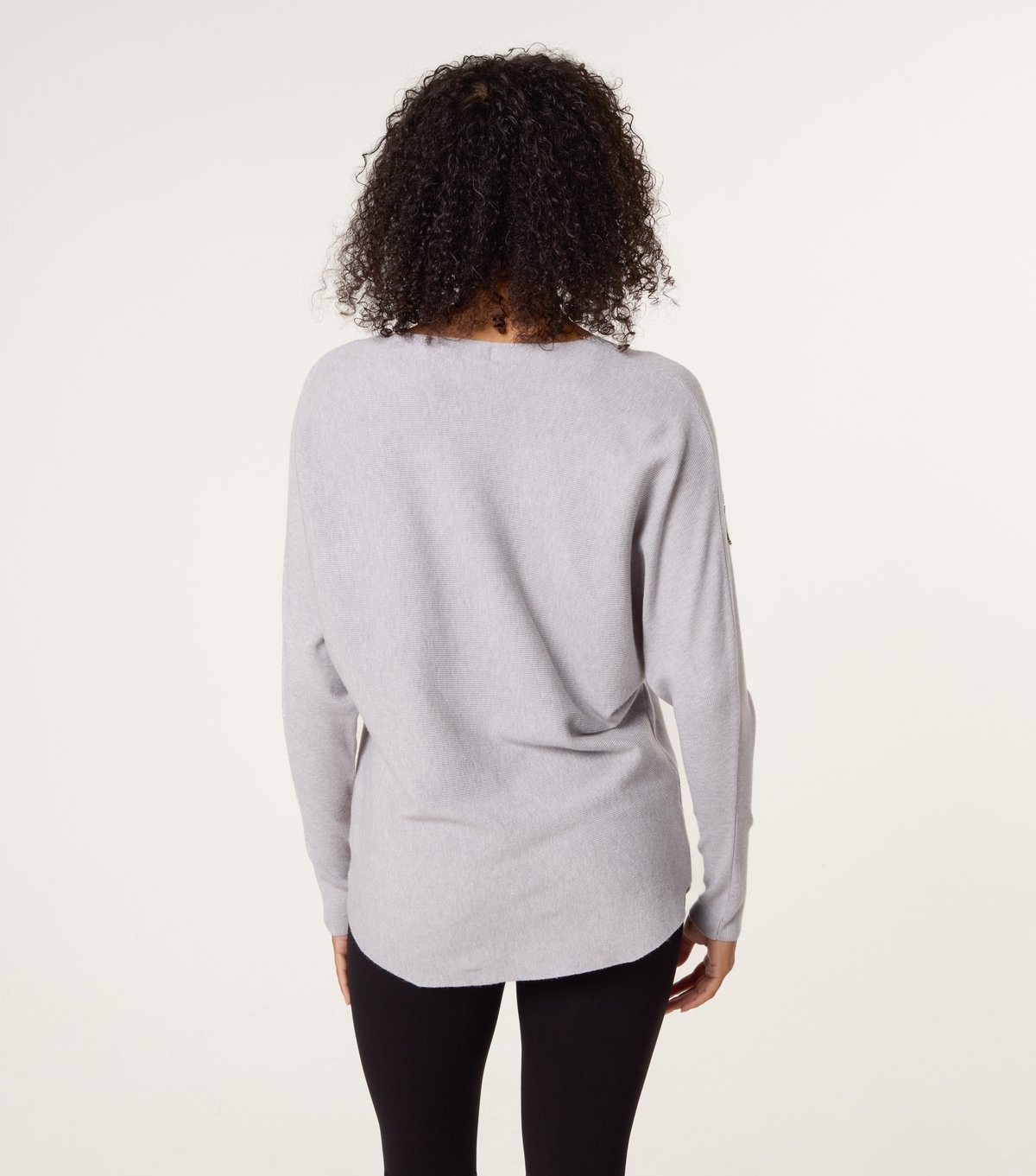 Blue Vanilla Women's Mid Grey Beaded Embroidery Rib Jumper Blue Vanilla New Look - 4