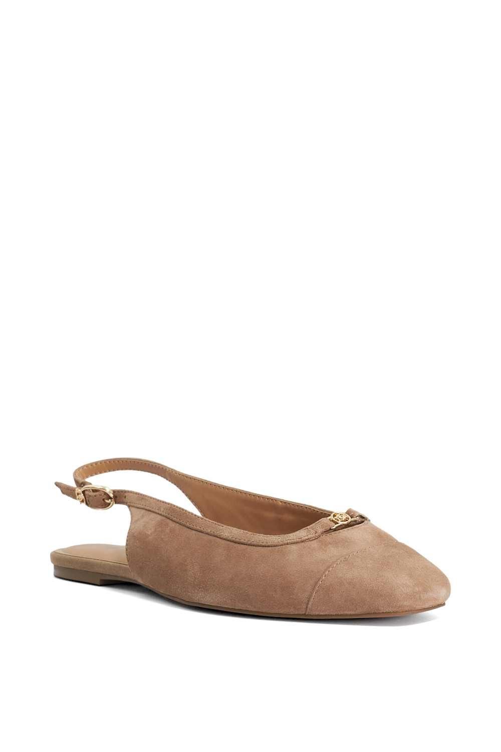 Dune London Dune London Women's Wide Fit 'Hanna' Suede Ballet Pumps in Natural - 2