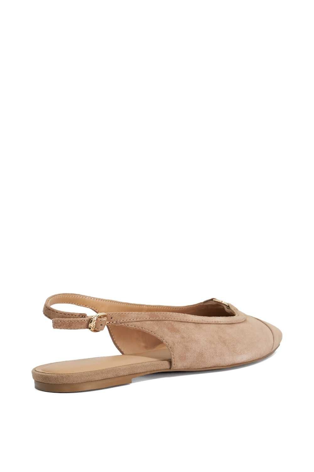 Dune London Dune London Women's Wide Fit 'Hanna' Suede Ballet Pumps in Natural - 3