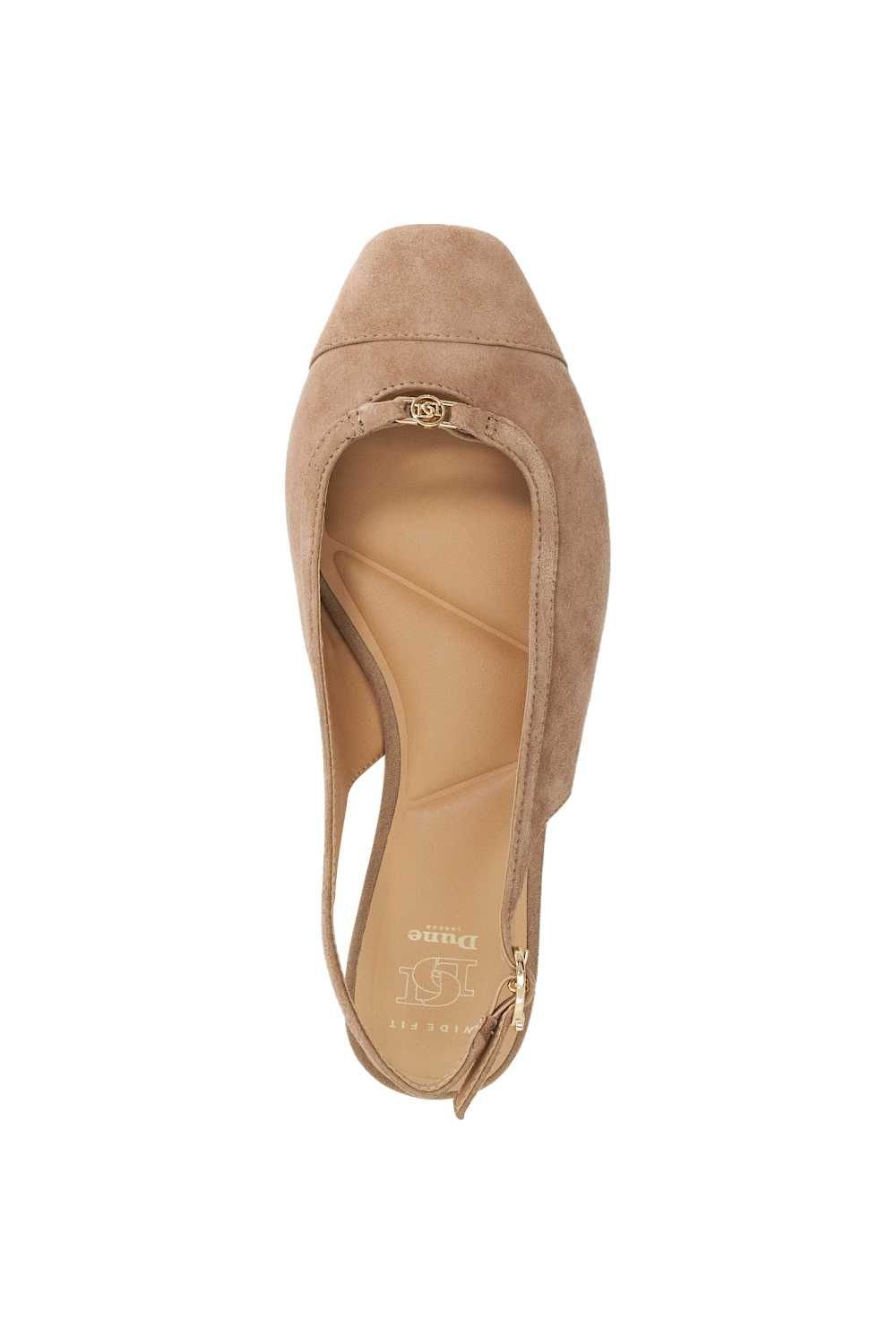 Dune London Dune London Women's Wide Fit 'Hanna' Suede Ballet Pumps in Natural - 4