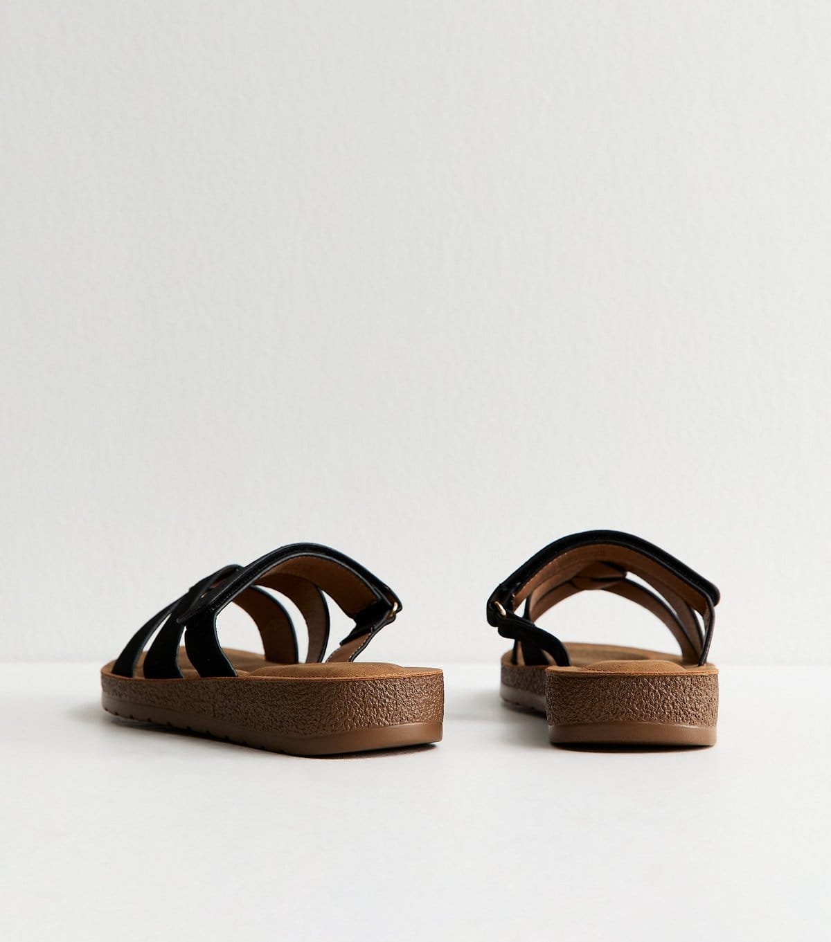 New Look Women's Extra Wide Fit Black Faux Suede Twist Front Mule Sandals Vegan New Look - 4