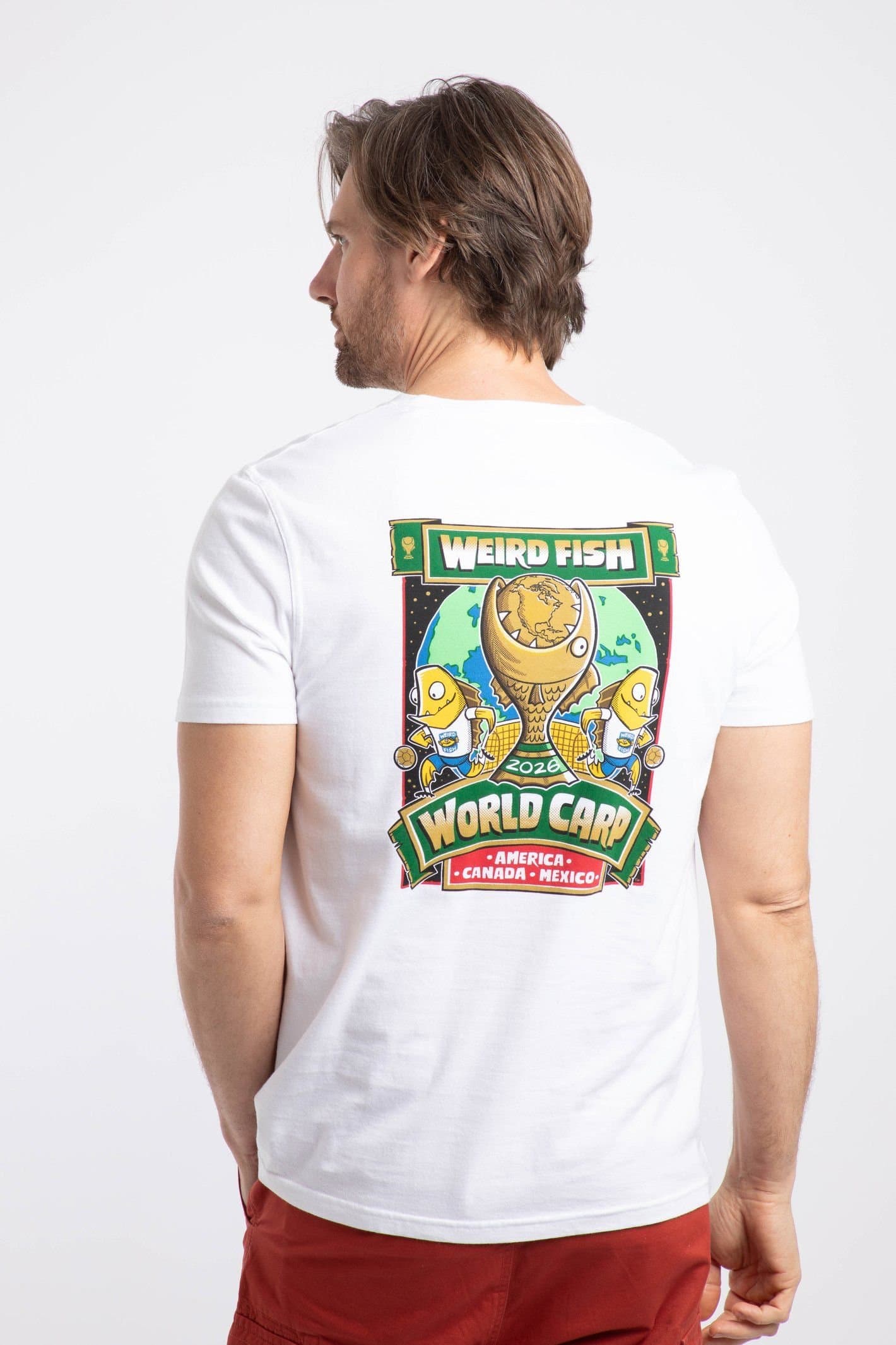 Weird Fish Weird Fish Men's The World Carp 26 Artist T-Shirt in White