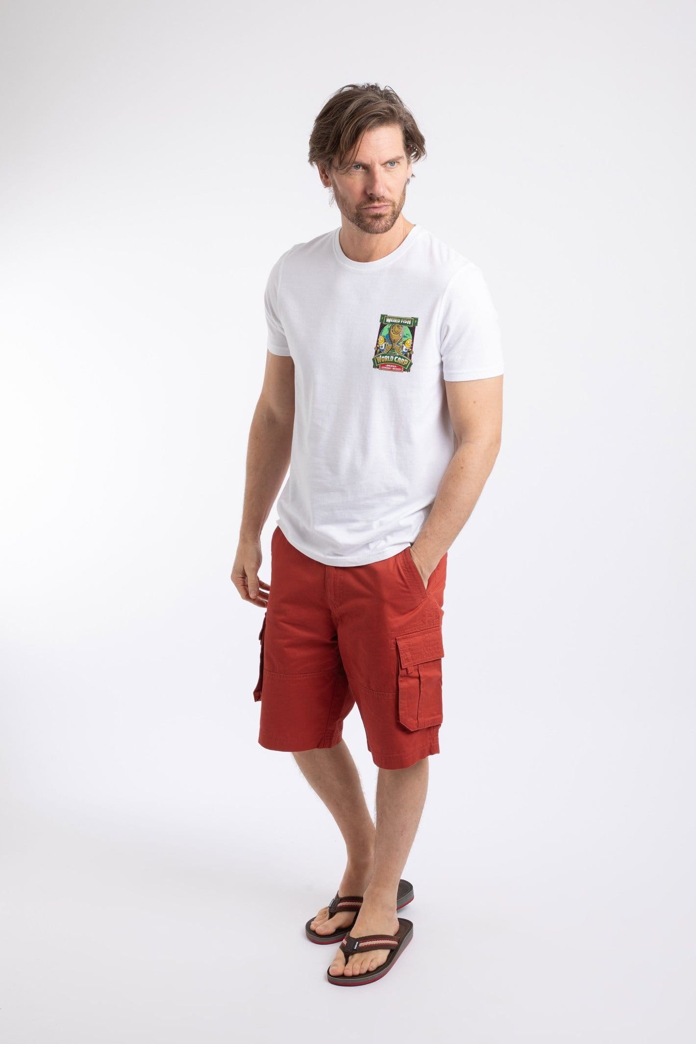 Weird Fish Weird Fish Men's The World Carp 26 Artist T-Shirt in White - 4