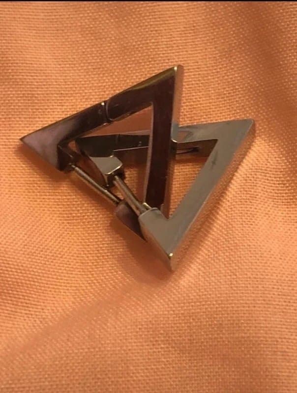 Punk 🔲 Silver Titanium Men's Triangular Punk Earrings High Quality Ends