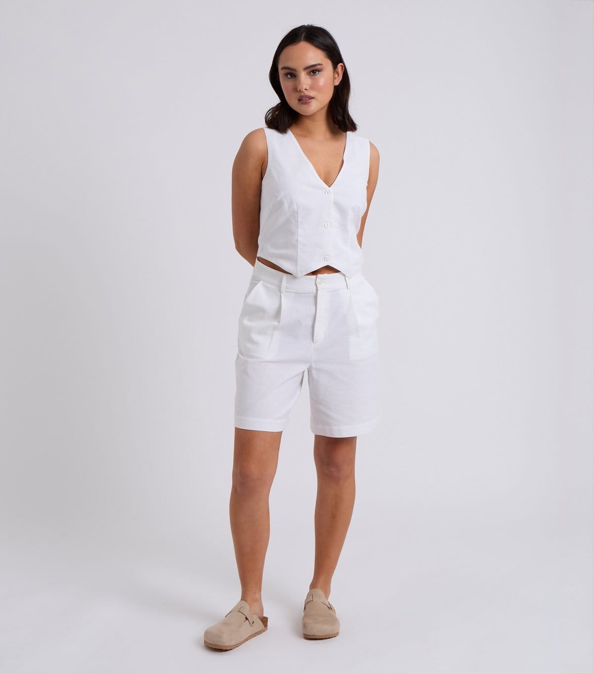 Urban Bliss Women's White Cotton Blend Shorts Urban Bliss New Look - 4