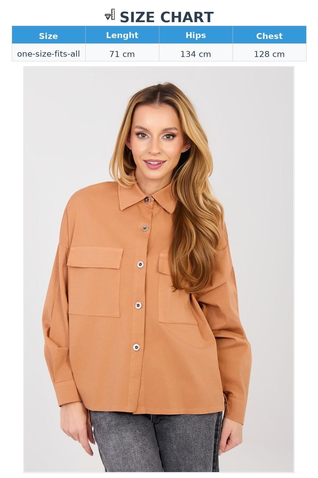 Love Lace Love Lace Women's Universal Cotton Elastane Long Sleeve Shirt in Orange - 4
