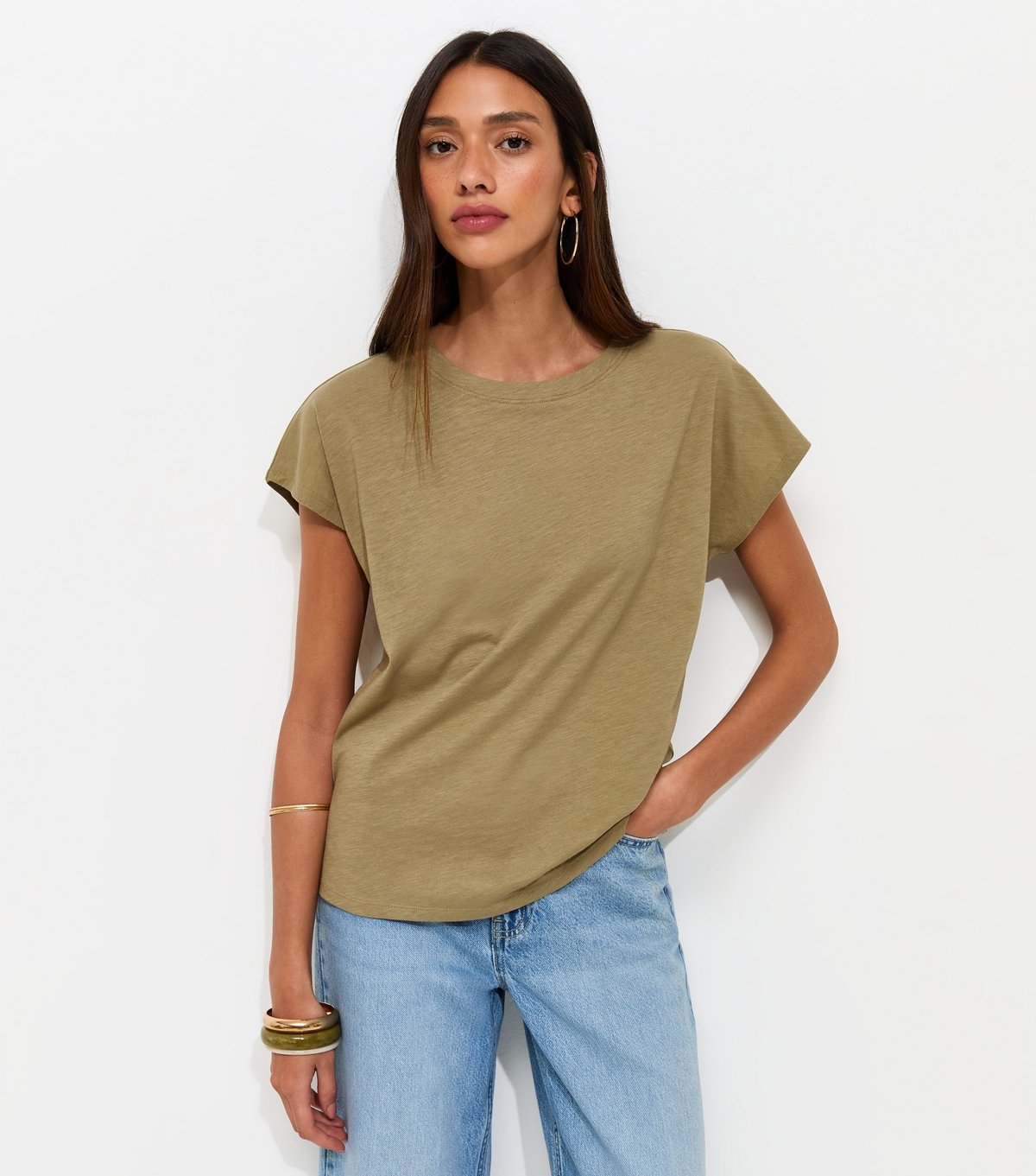 New Look Women's Green Grown On Sleeve T-Shirt New Look - 2