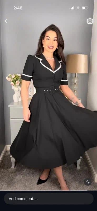 Collectif Vintage Collectif vintage black and white vintage style dress 8