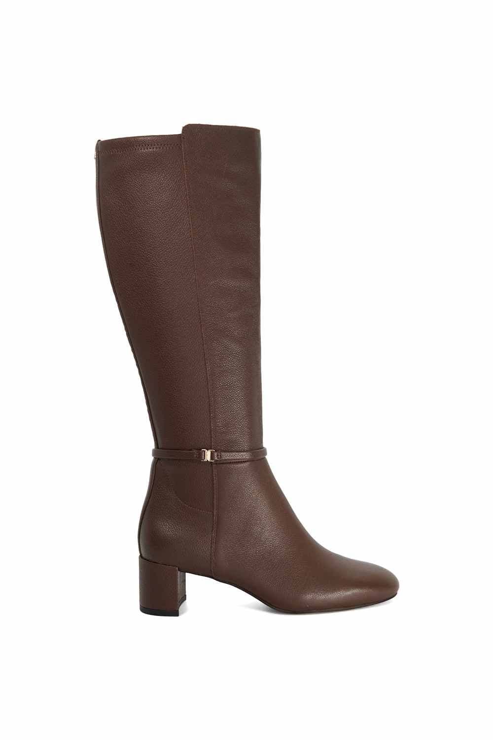 Dune London Dune London Women's 'Seoul' Leather Knee High Boots in Brown