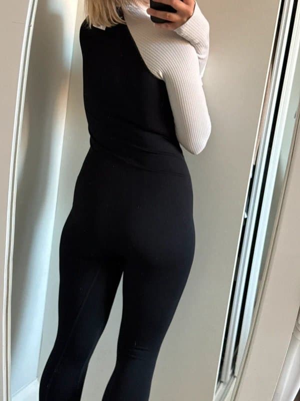 ASOS ASOS 4505 ski base layer jumpsuit with rib sleeve detailing - S - black off white