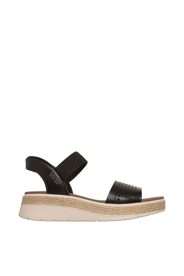Skechers Skechers Women's BOBS SUN RAY Slip-Ins Perforated Duraleather Sandal Black - 3