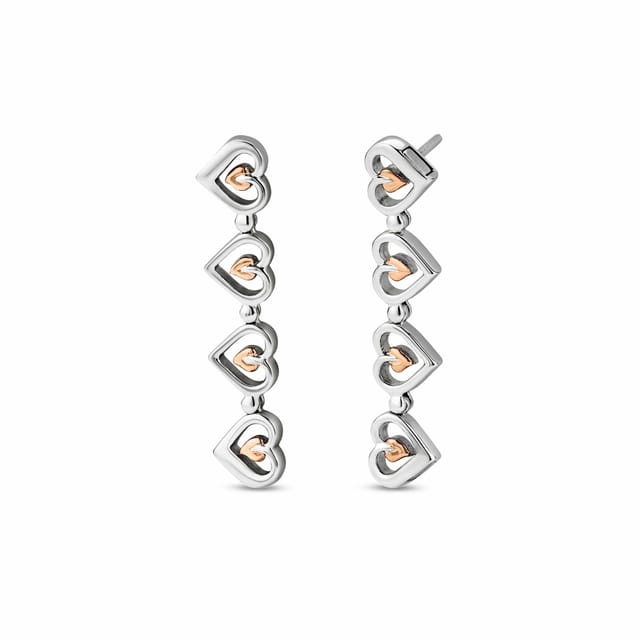 Clogau Clogau Women's Tree of Life Sterling Silver Heart Drop-Stud Earrings in Metallics - 2