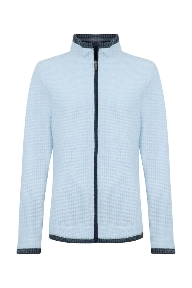 Weird Fish Weird Fish Women's Ariana Full Zip Grid Fleece in Light Blue - 2