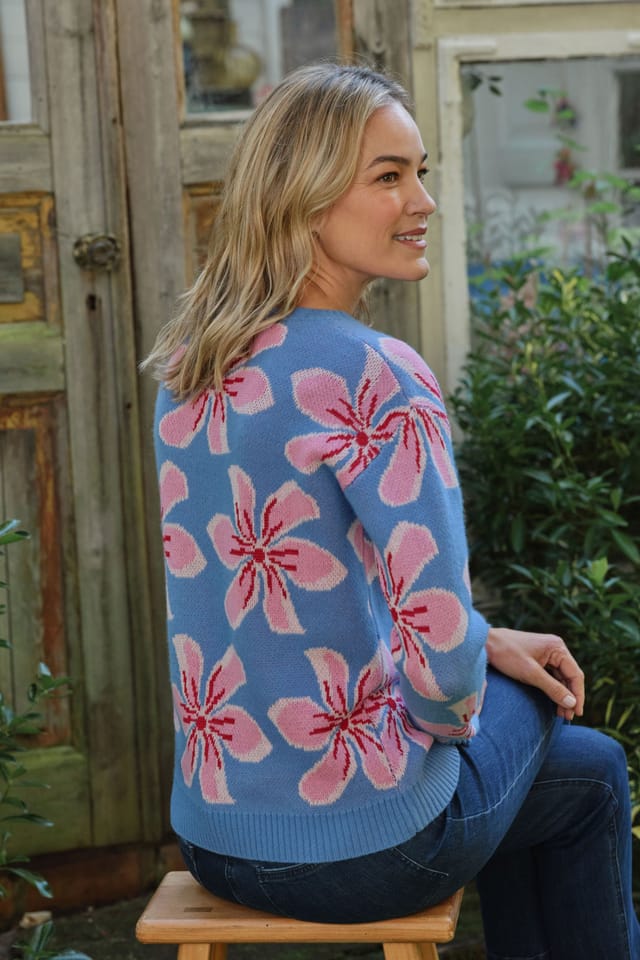 WoolOvers WoolOvers Women's Large Floral Jumper - 2