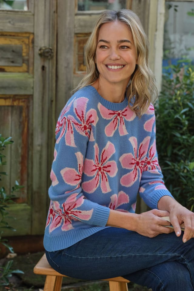 WoolOvers WoolOvers Women's Large Floral Jumper - 3