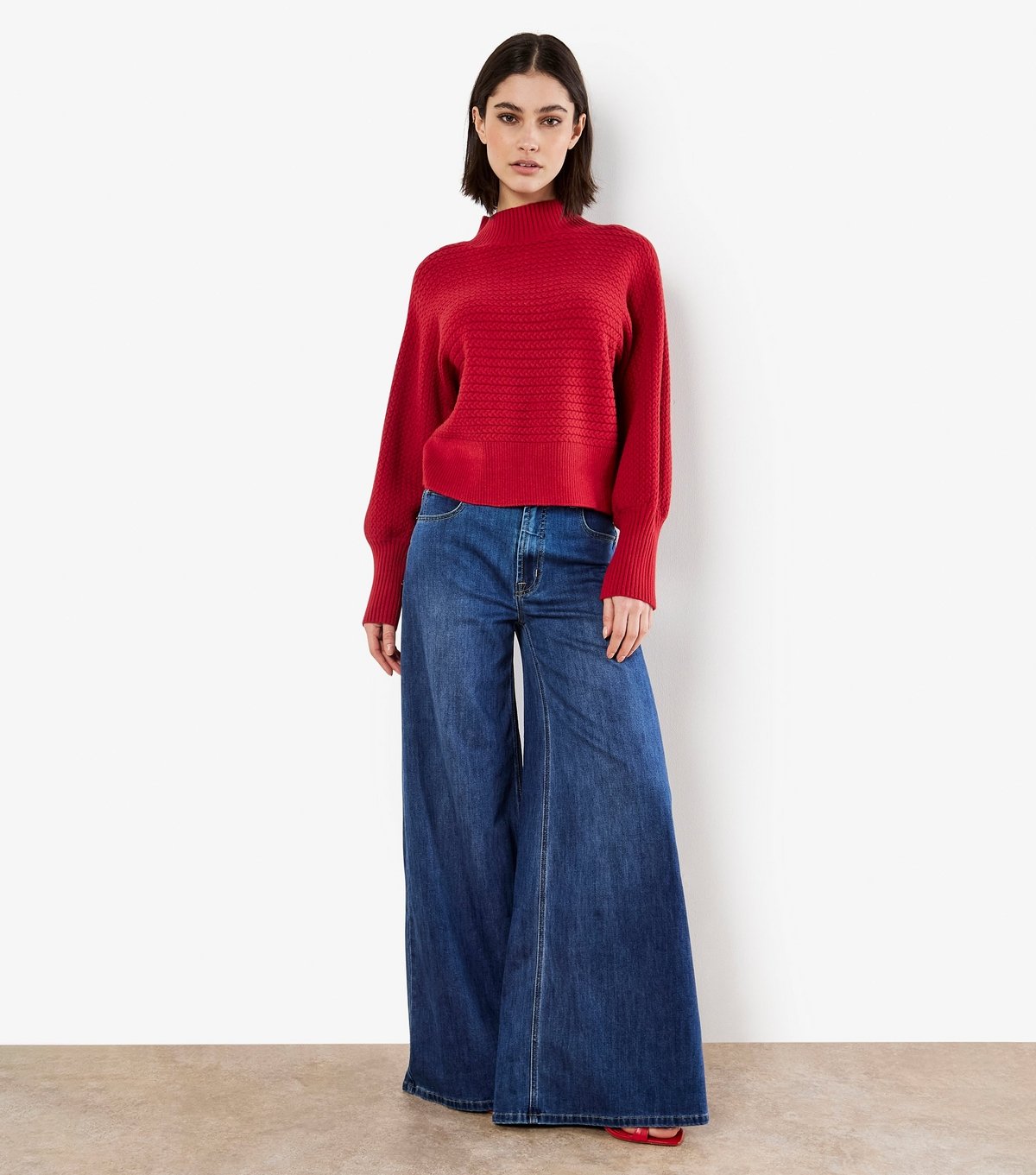 Apricot Women's Red High Neck Batwing Sleeve Jumper Apricot New Look - 2